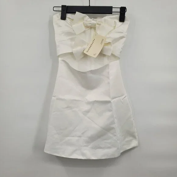 Peppermayo Girl Crush Bow Mini Dress Women Size 0 NWT Strapless Cutout - Picture 3 of 10